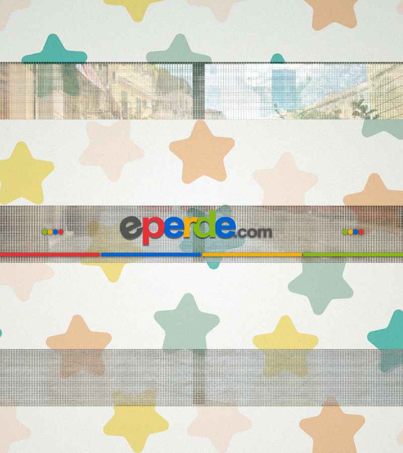 Yıldız Desenli Baskılı Zebra Perde- Çok Renkli