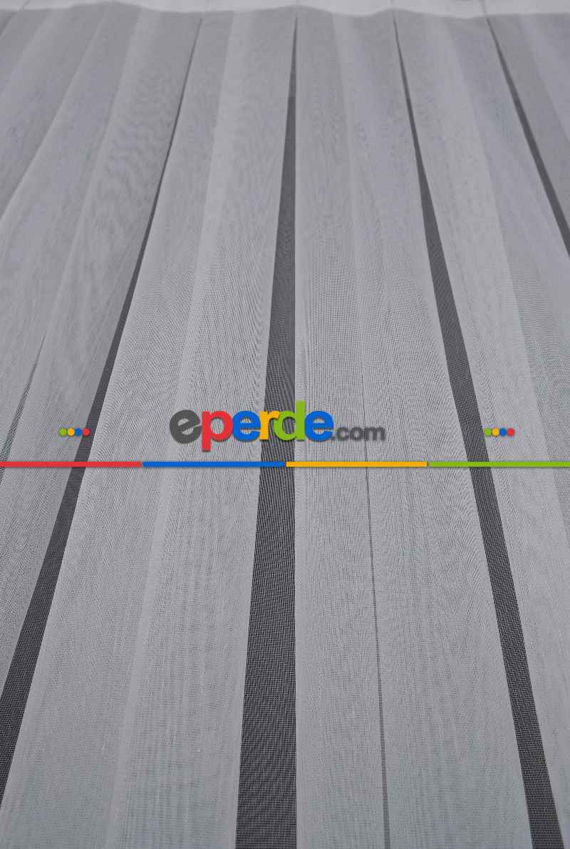 Modern Gümüş Varaklı Keten Tül Perde Yüksek Kalite