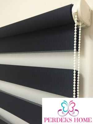 Düz Siyah Bambu Zebra Perde Kampanya Ürün- Siyah