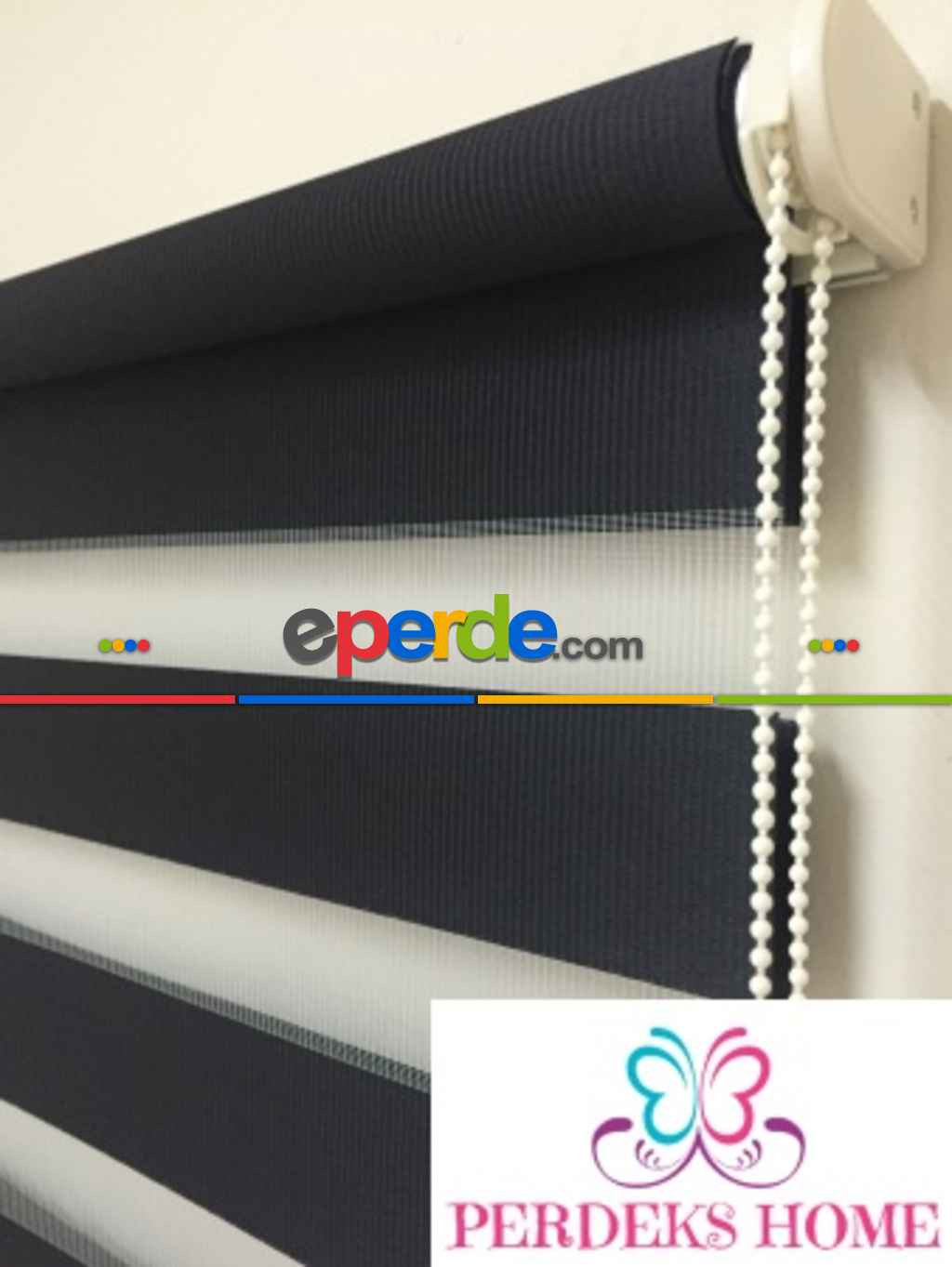 Düz Siyah Bambu Zebra Perde Kampanya Ürün- Siyah