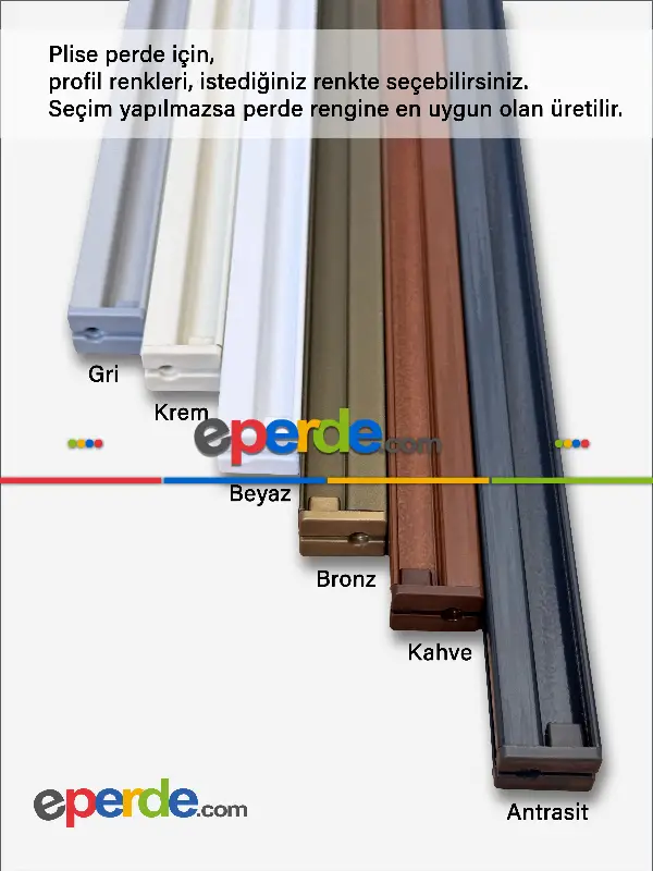 Plise Perde Cam Balkon Perdesi (15 Renk) 1. Kalite Matkapsız Montaj Yaylı Sistem