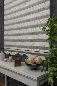 70x200 Hazır Krem Dar Plise Zebra Perde