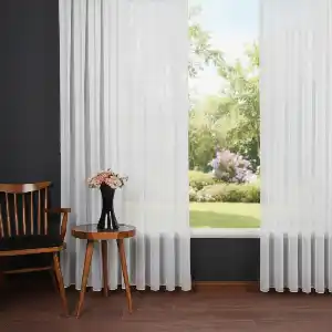 Her Eve Uyum Sağlayan Klasik Ekru Düz Tül Perde