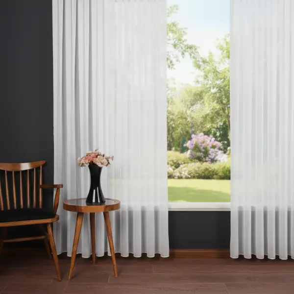 Her Eve Uyum Sağlayan Klasik Ekru Düz Tül Perde