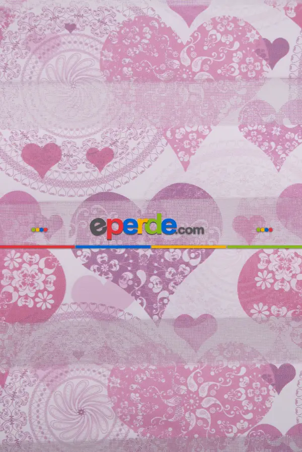 Kalpli Desen Zebra Perde- Pembe Koyu