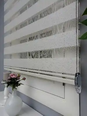 Krem Perle Home Düz Zebra Perde