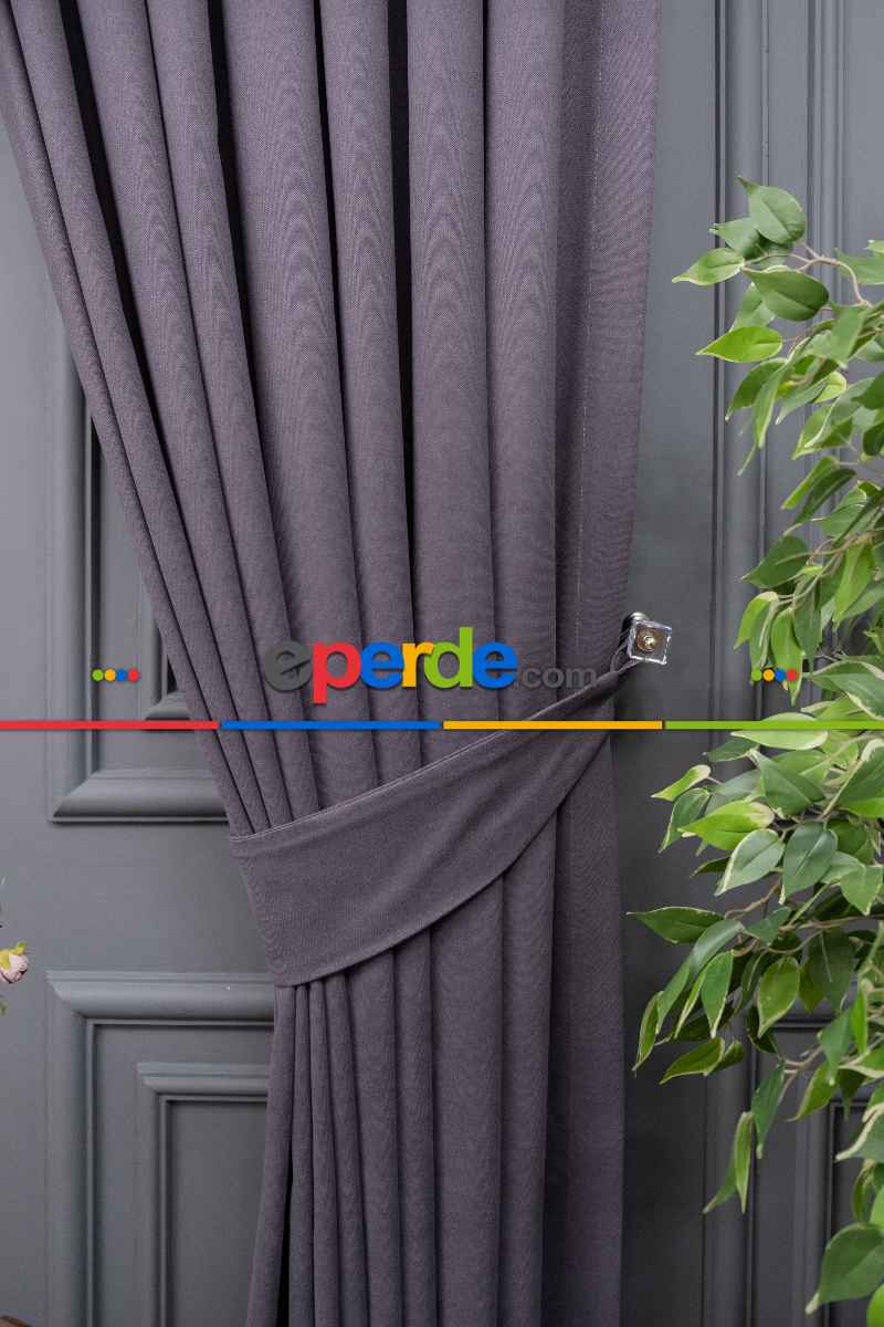 Atirasit Gri Düz Fon Perde Dökümlü Fon Perde