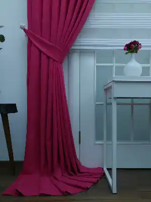 Fuşya Pembe Düz Fon Perde.- Fuşya