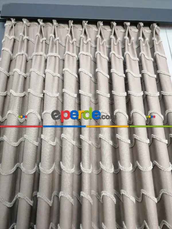 Yatak Odası - Sultan Desenli Keten Fon Perde - Antrasit