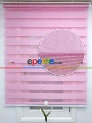 Pembe Bambu Zebra Perde- Pembe