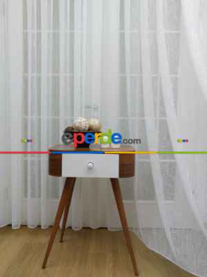 Mutfak Tül Perde - Mutfak Perdesi- Ekru