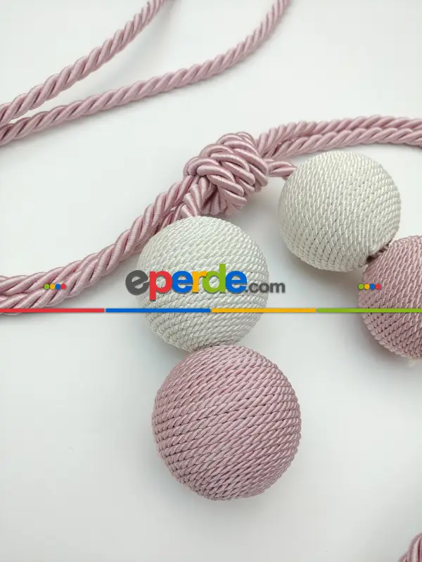 Fon Bağı Braçol Pudra Pembe Toplu Yeşil- Pembe