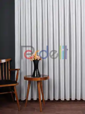 Ozi Yeni Sezon Çizgili Örme Tül Perde