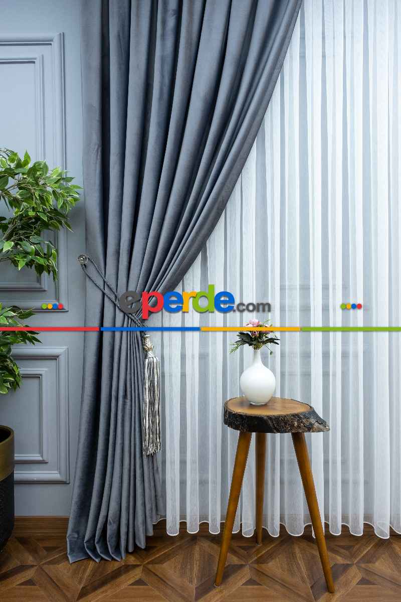 Yatak Odası Fon Orjinal Örme İpek Kadife (ithal)- Gri-füme-antrasit