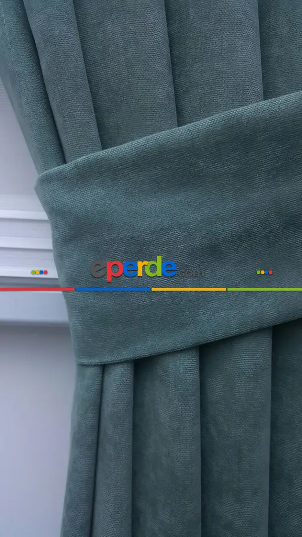 Turkuaz Yeşili Ara Renk - Düz Fon Perde (280 Eninde)- Turkuaz Yeşili Ara Renk