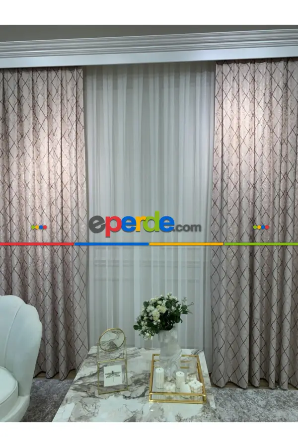 Yatak Odası - Brillant Fon Perde Livalorent Yeni Model Renk Tasarım Kanat Perde Yan Perde