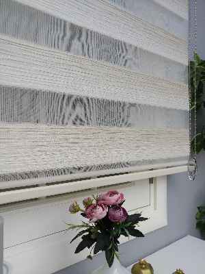 Renk Geçişli Pliseli Zebra Beyaz-krem Yeni Sezon Perle Home