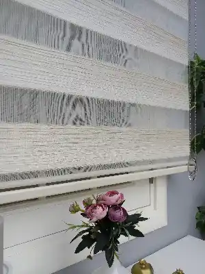 Renk Geçişli Pliseli Zebra Beyaz-krem Yeni Sezon Perle Home