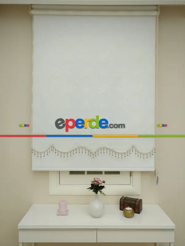 Brillant Özel Üretim - Son Kalite Çiftli Sistem Tül Perde Ve Stor Perde Tek Mekanizmada - Ekru