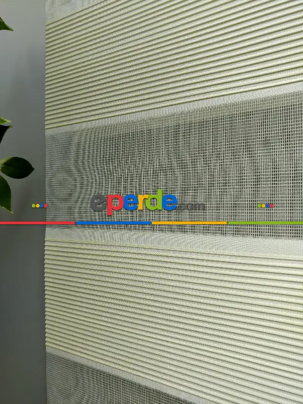 Salon Zebra Perde - 2021 Sezonu - Zebra Perde - Micro Plise Zebra Perde- Krem Açık