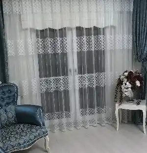 Örme Dökümlü Tül Ütü İstemez- Ekru