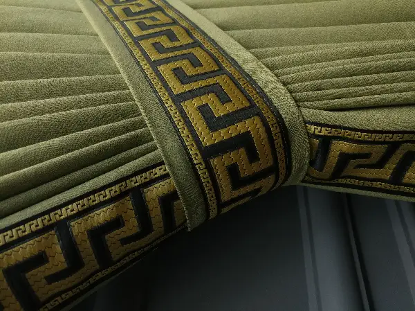 Salon Perdesi - Modern Bordürlü Salon Fon Perdesi İkon 2021 Elıte- Siyah