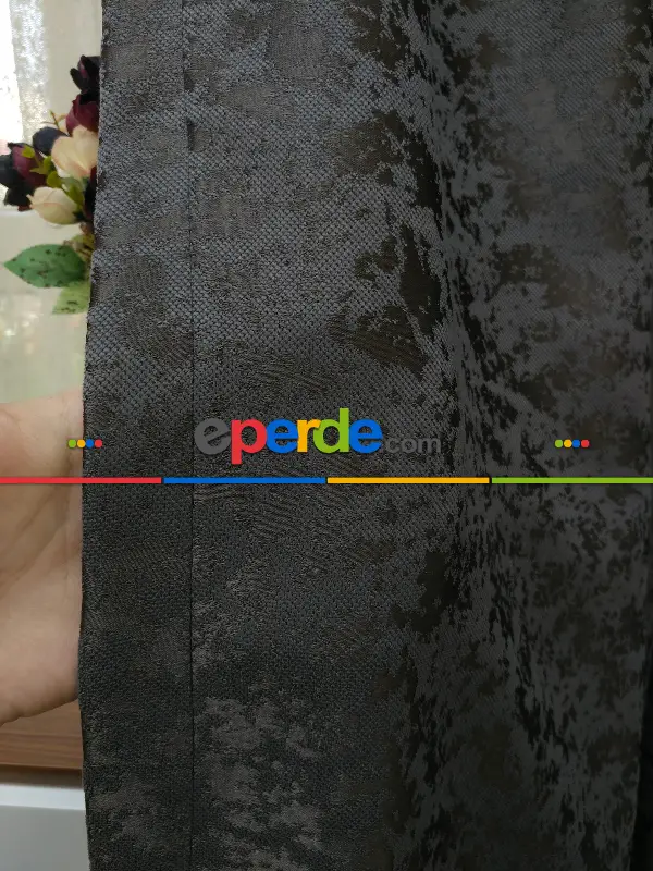 Yatak Odası - Acı Kahve Duz Jakar Fon Perde - Acı Kahve