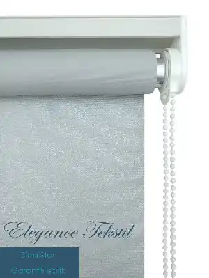 Yaldızlı Stor Perde Pastel Simli Serisi (pvc Kaplama) Kalın Dokulu 8 Farklı Renk- Krem Koyu