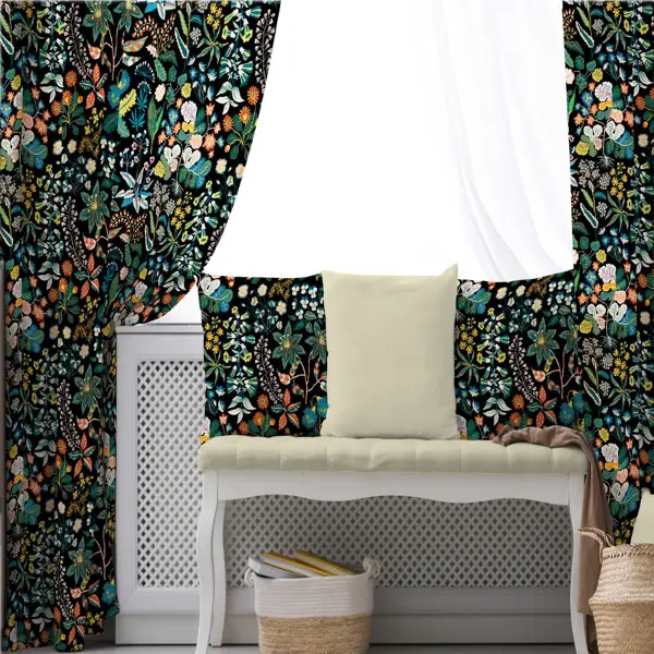 Çiçekli Fon Perde Evim 624 Kumaşı Kalındır Duck Bezi Değildir
