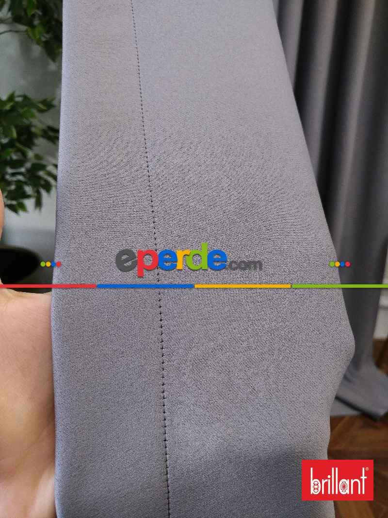 Brillant Karartma Blackout Koyu Gri Renk Fon Perde- Gri Koyu