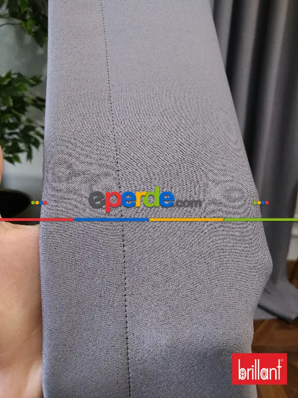 Yatak Odası - Brillant Karartma Blackout Koyu Gri Renk Fon Perde- Gri Koyu