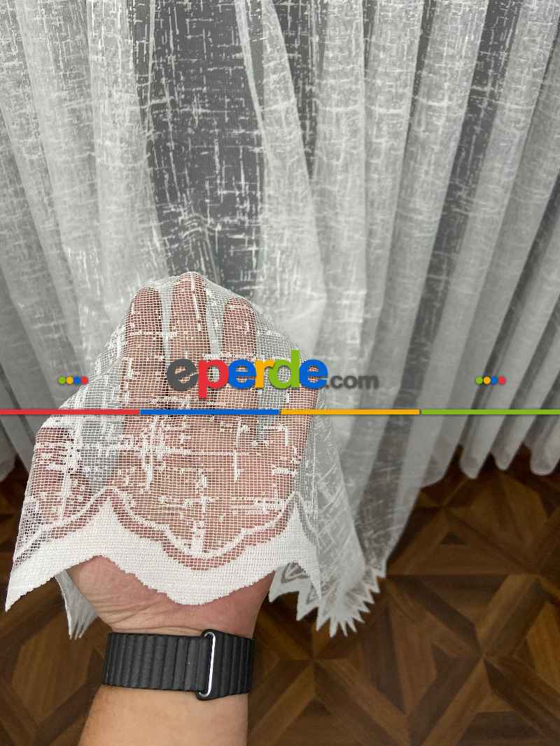 Mutfak - Salon Yatak Odası Fransız Dantel 2021 Tül Perde- Ekru