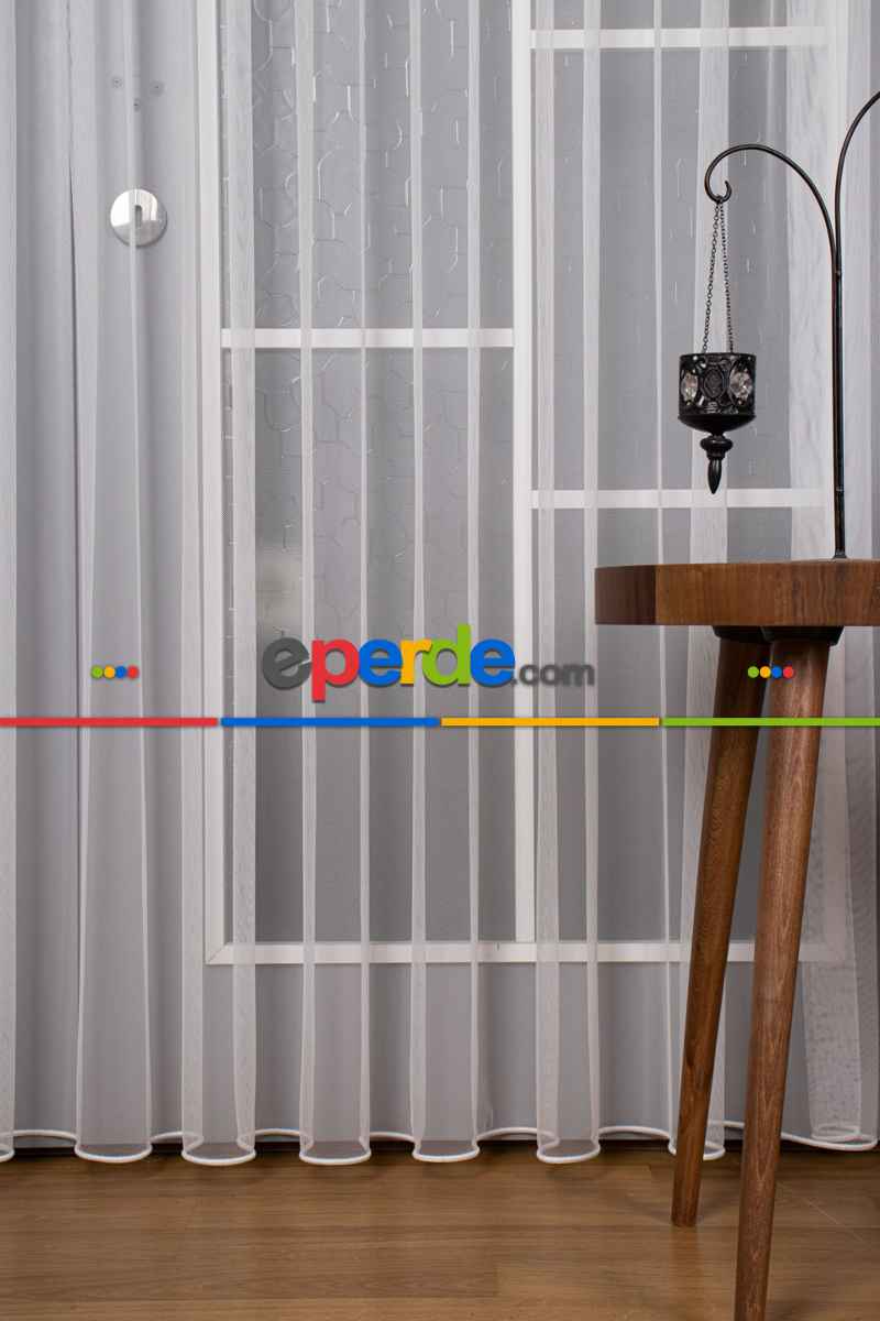 Yatak Odası - Ekru - Grek Düz Tül Perde