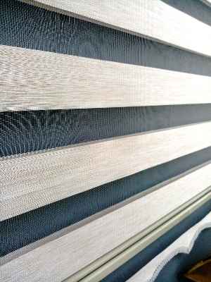 Oturma Odası - Bambu Zebra 2021 Sezonu Krem Renk A Kalite Bambu Zebra Perde- Krem