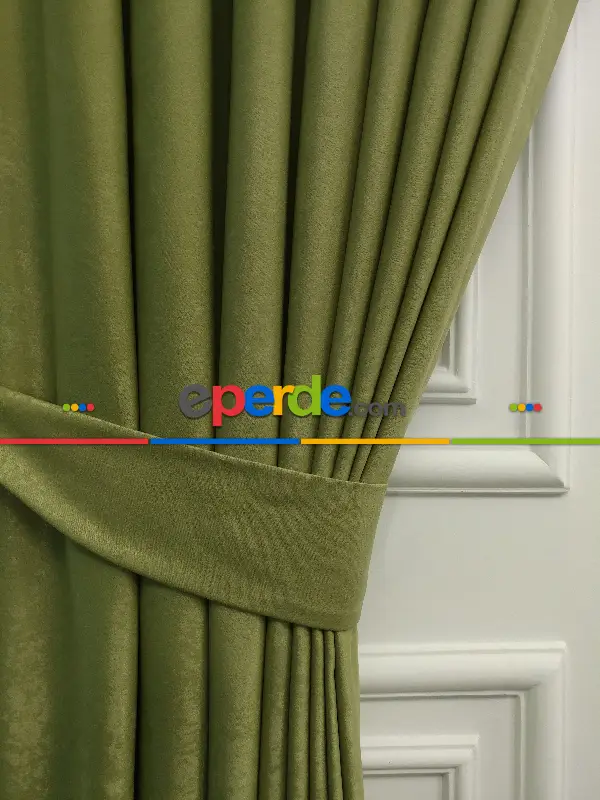 Salon - Soft Fon Perde Su Yeşili Dökümlü En - Su Yeşili