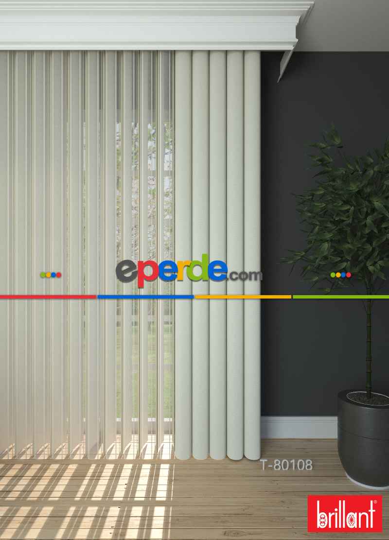 Brillant Akıllı Tül Perde Açık Yeşil Renkli Tül Dikey Zebra Perde Düz 1. Kalite