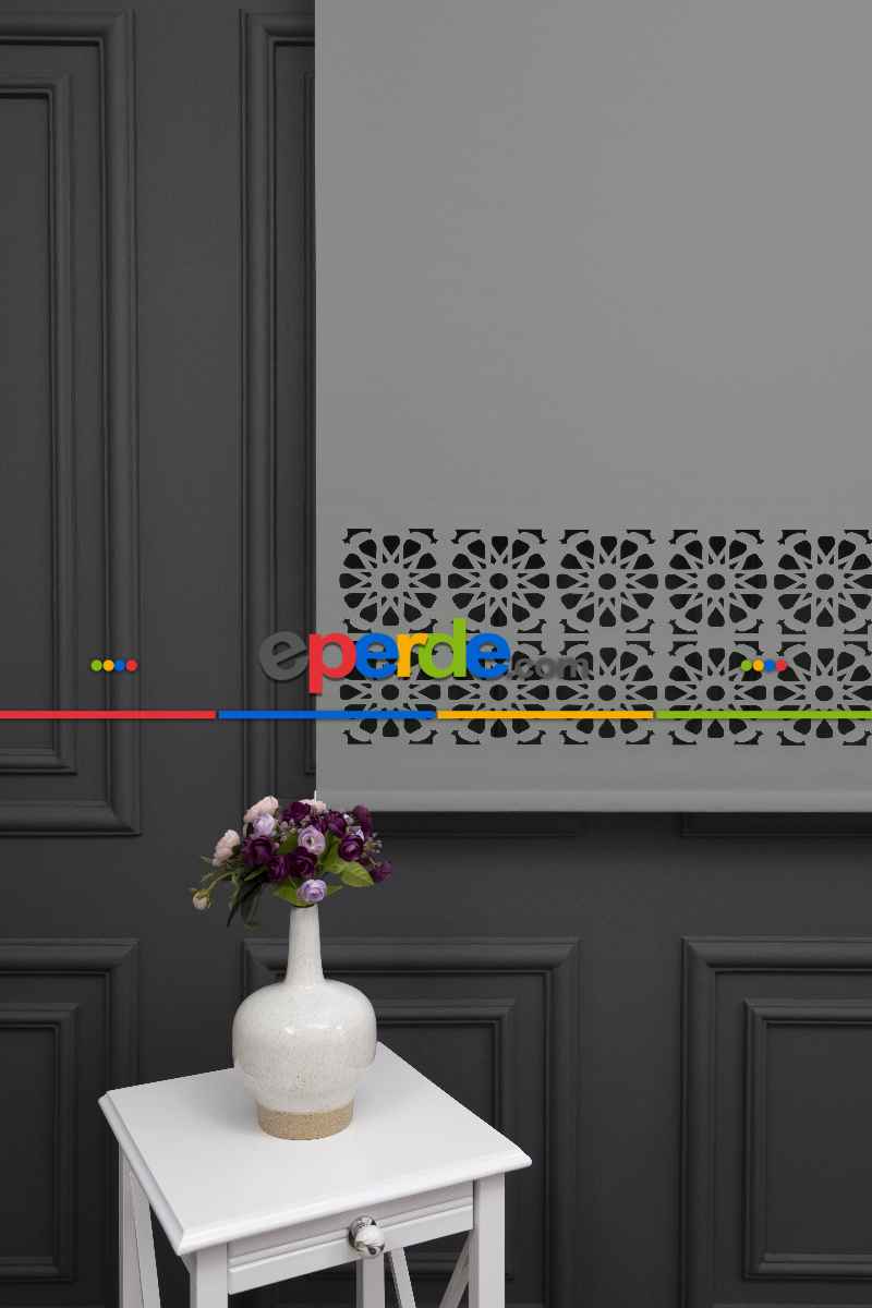 Açık Gri Renk Lazer Kesim Mat Stor Perde (ister Düz - İster Lazer Kesimli Satın Alın)