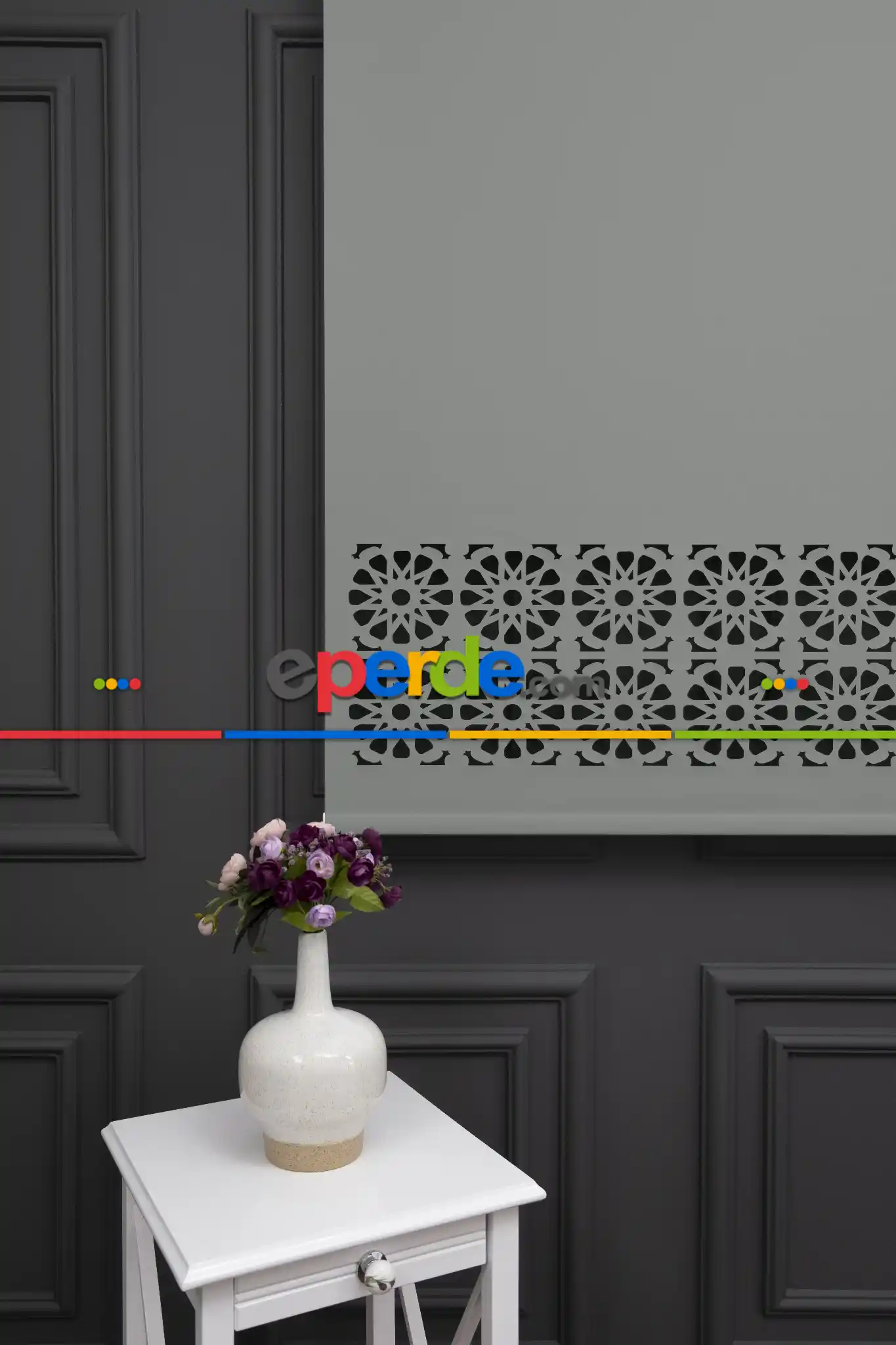 Açık Gri Renk Lazer Kesim Mat Stor Perde (ister Düz - İster Lazer Kesimli Satın Alın)