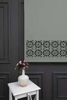 Açık Gri Renk Lazer Kesim Mat Stor Perde (ister Düz - İster Lazer Kesimli Satın Alın)