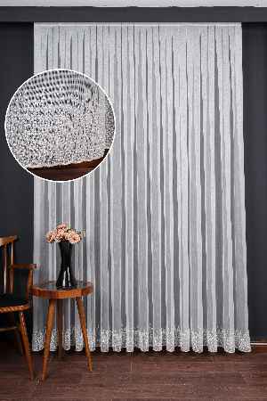 Etek Ucu Nakış İşlemeli Tül Perde