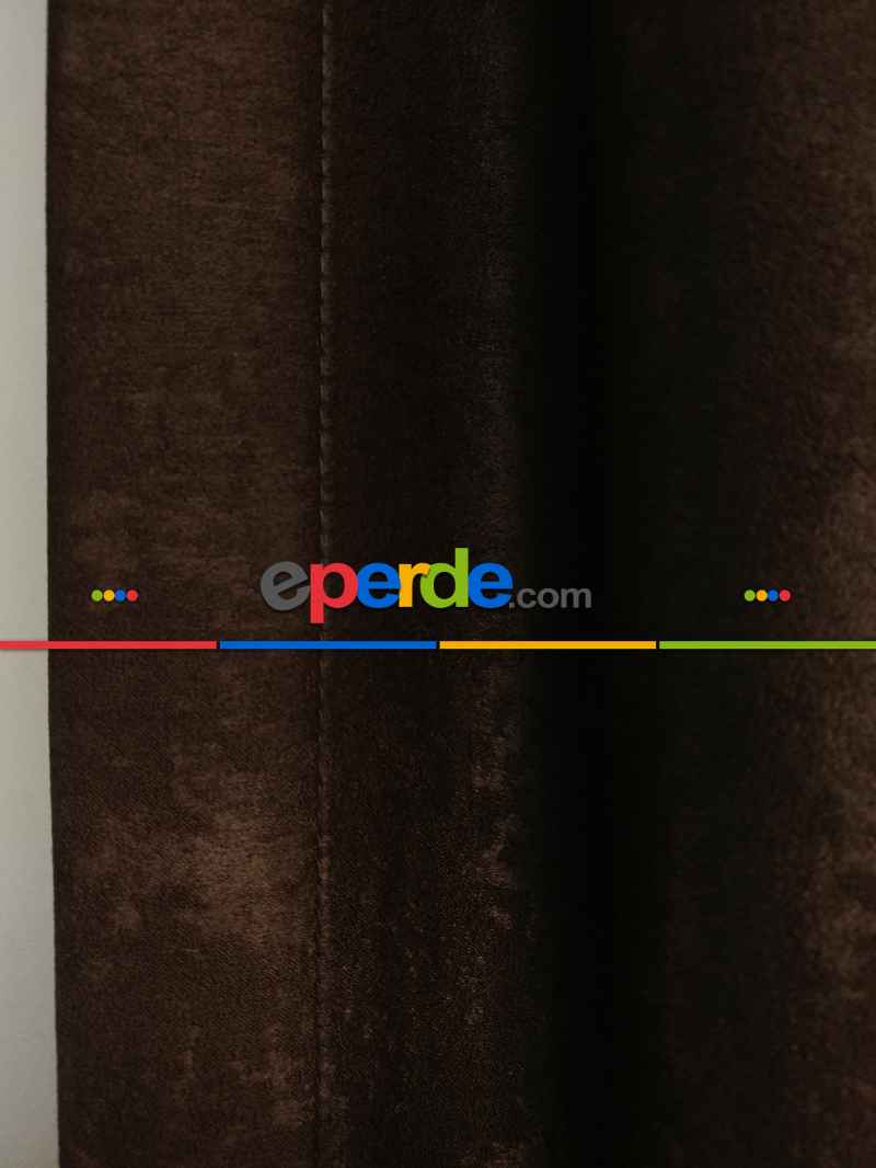 Salon - Soft Fon Perde Sütlü Kahve Dökümlü En - Sütlü Kahve