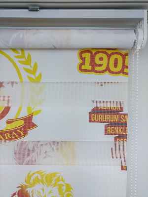 Gs. Galatasaray Taraftar Zebra Perde- Kırmızı-Sarı