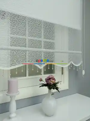Yeni Sezon Çiftli Sistem Tül Stor- Ekru