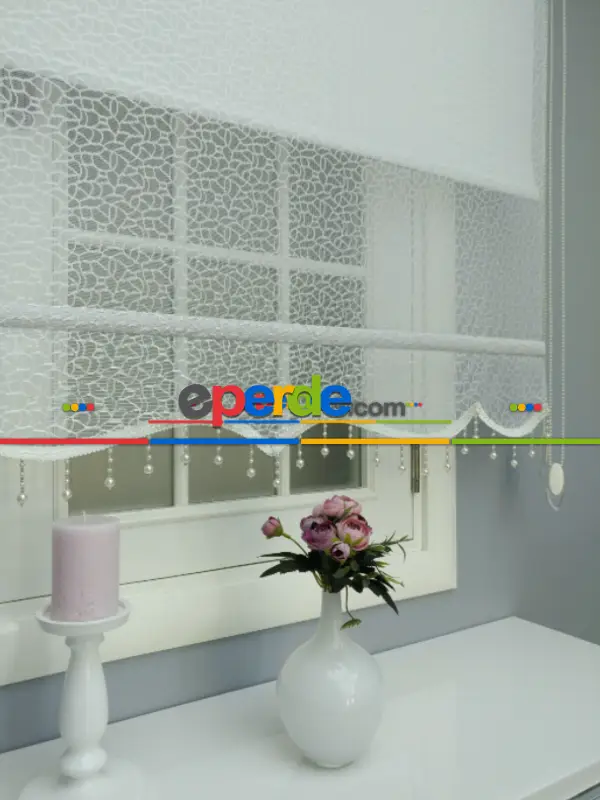 Yeni Sezon Çiftli Sistem Tül Stor- Ekru