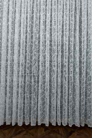 Fransız Dantel Tül - Şimşek Desen - Ütü İstemez- Ekru