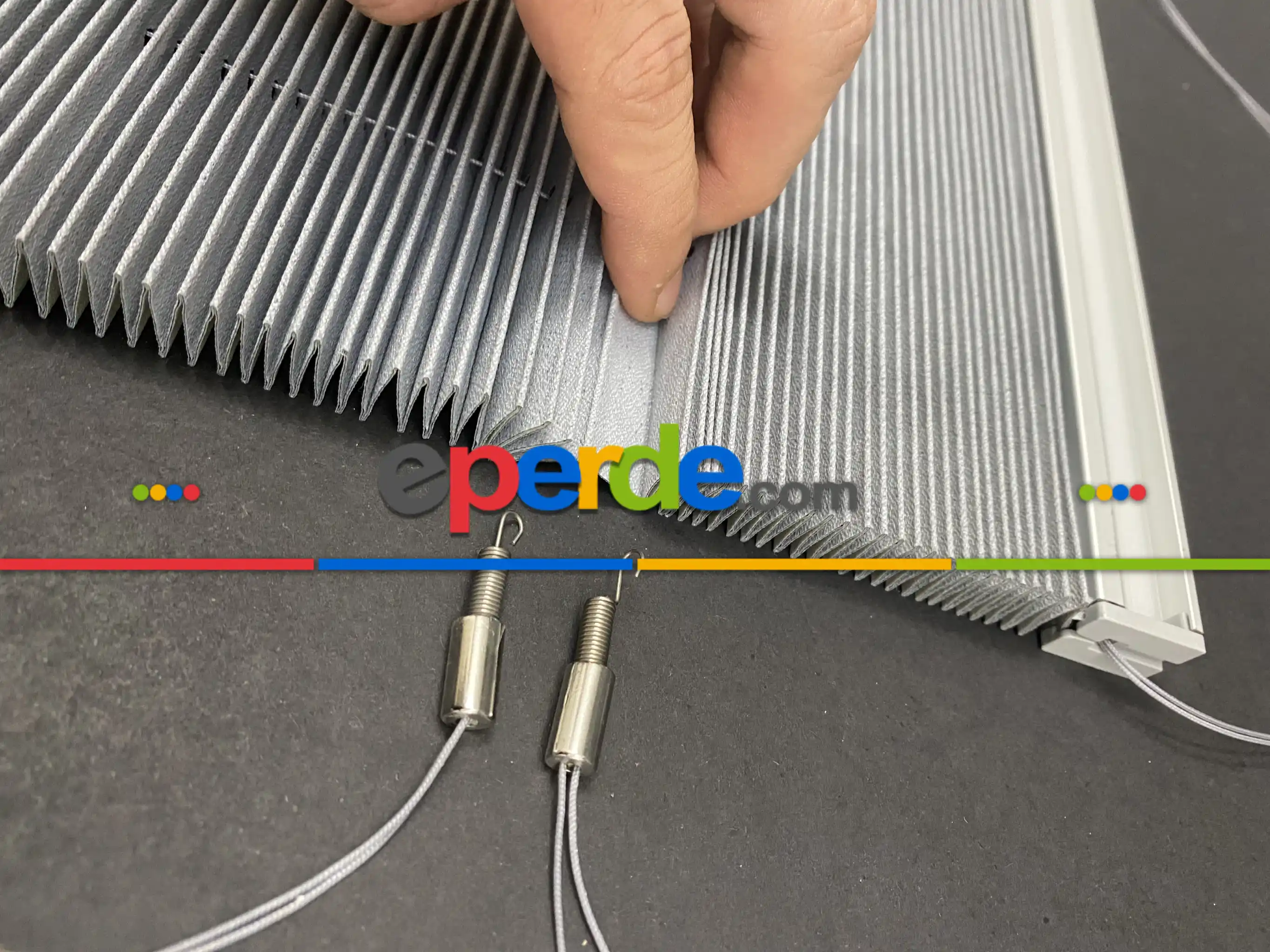 Plisel Perde, Gri Blackout Serisi Cam Balkon Perdesi 1. Kalite Matkapsız Montaj Yaylı Sistem