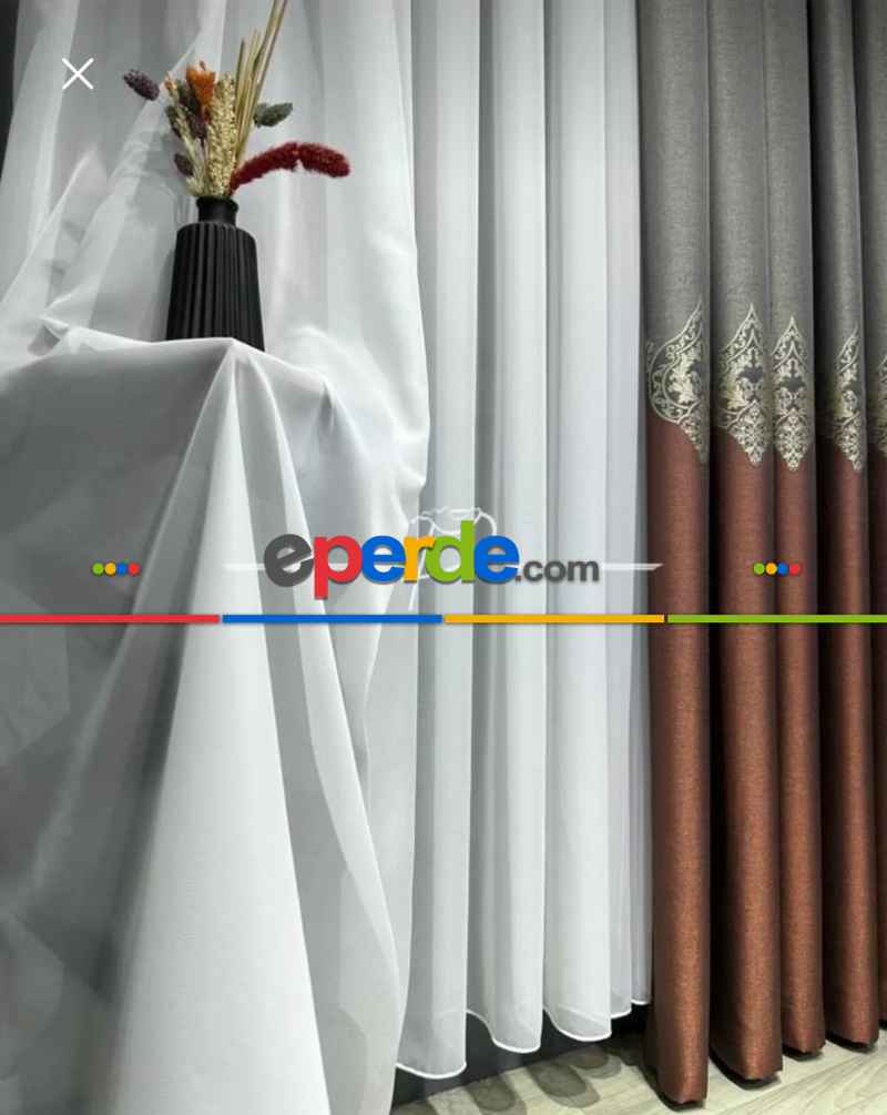 Yatak Odası - Brillant Düz İpek Silikon Lüx Tül Perde