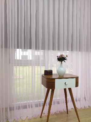 Toz Pembe Ekru Degrade Geçişli Düz Tül Perde- Pembe-pembe Açık-ekru - Kurşunlu Tül