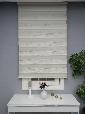 Renk Geçişli Pliseli Zebra Beyaz-krem Yeni Sezon Perle Home