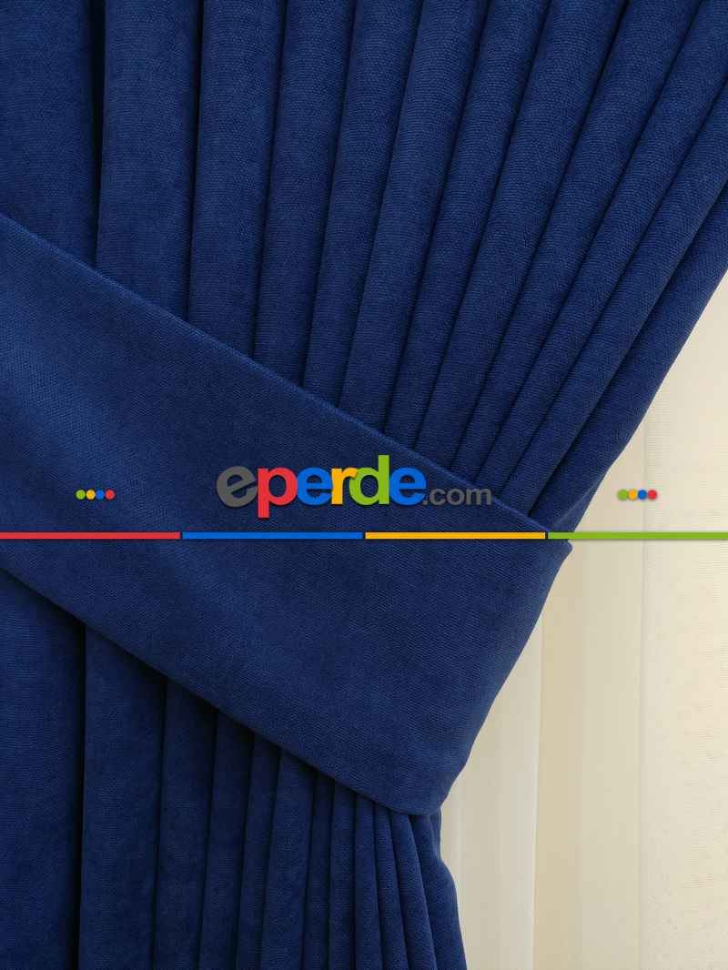 Parlement Düz Fon Perde Dökümlü Birinci Kalite 300 Cm Geniş En Daha Hesaplı- Saks Mavi